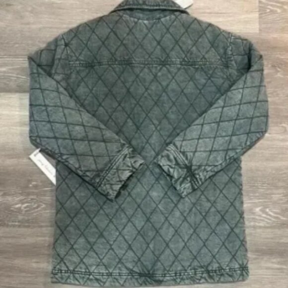 NWT Young Fabulous & Broke Walker Quilted Jacket Mineral Green Denim Coat Medium - Picture 2 of 4